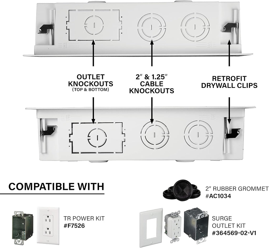 White 9 Inches In-Wall Enclosure with Mounting Plate B4868