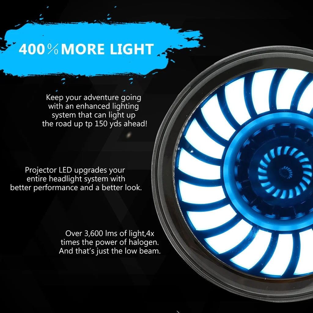 9 inch RGBW 3D LED Lens Halo Headlights with Turn Signal (2pcs/set) J143