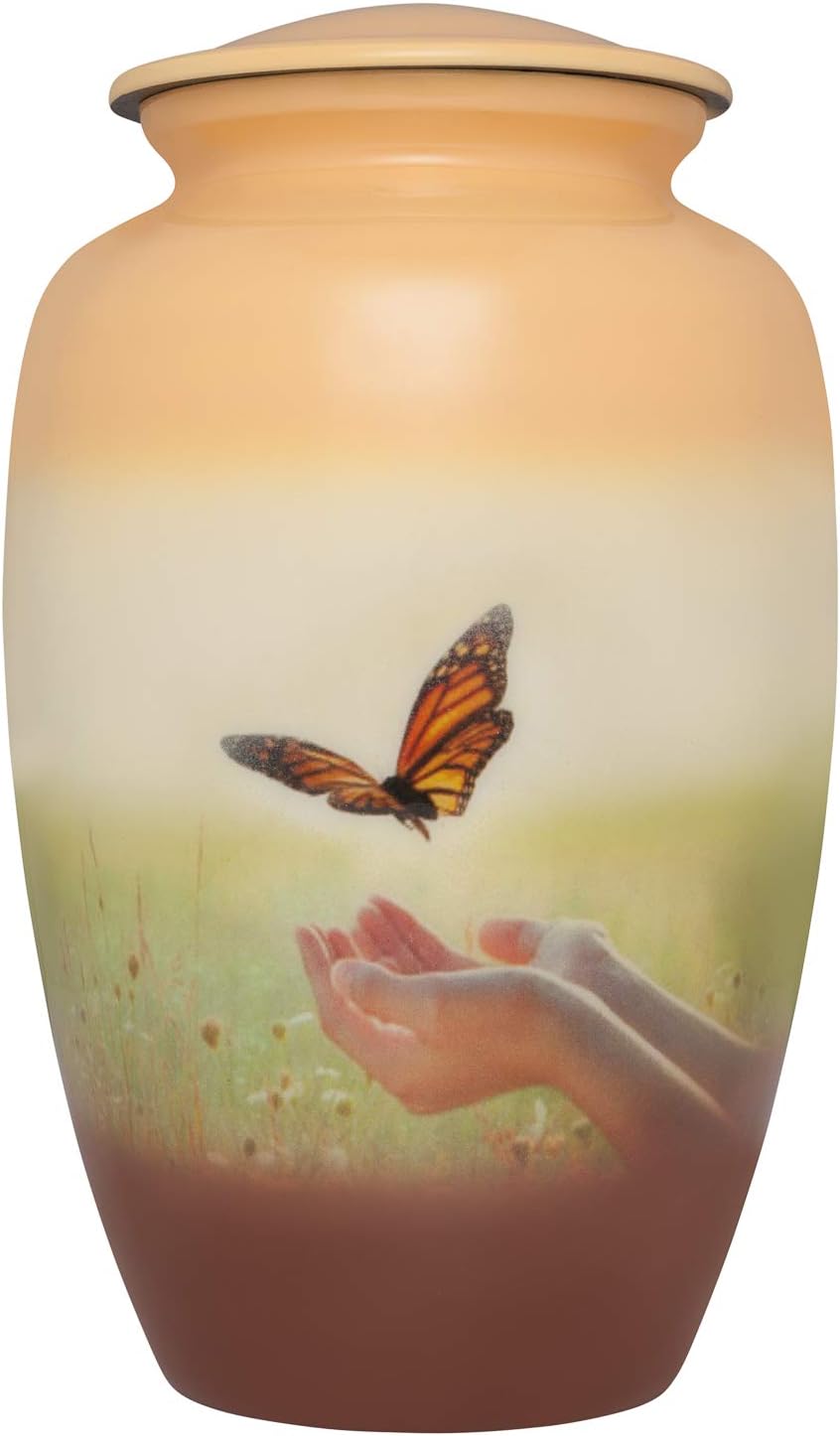Pink Butterflies Cremation Urn for Human Ashes X463