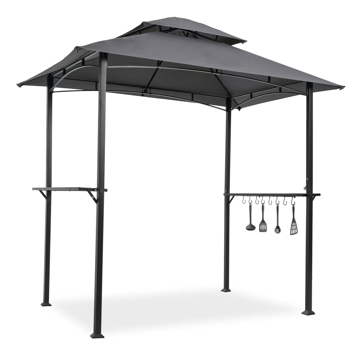 Grey Outdoor Grill Gazebo Canopy Tent with Steel Frame I119