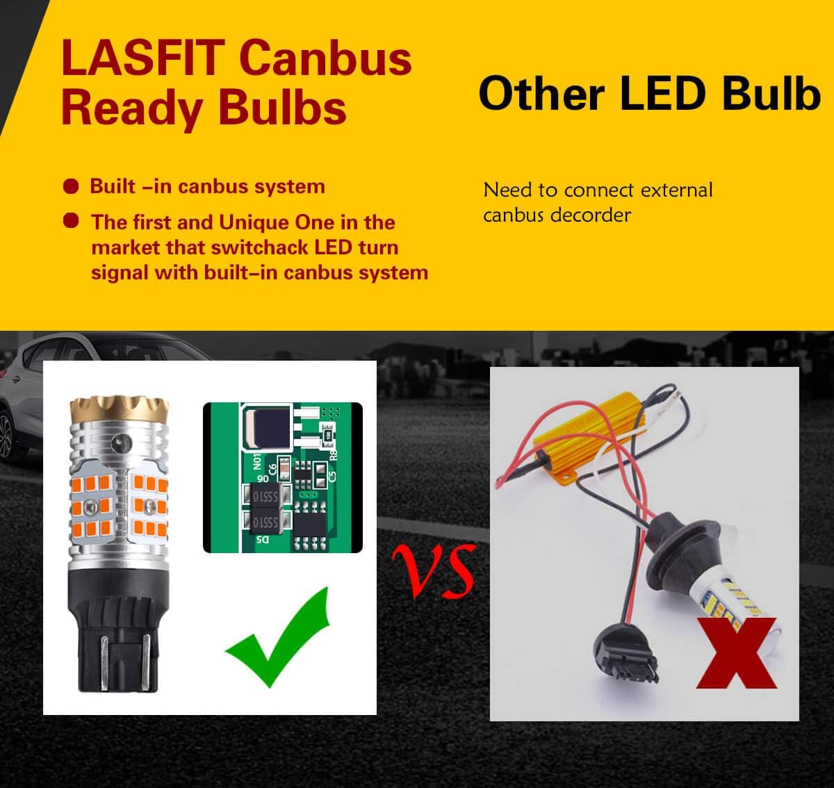 Amber LED Turn Signal Light Bulb (Pack of 2) R253