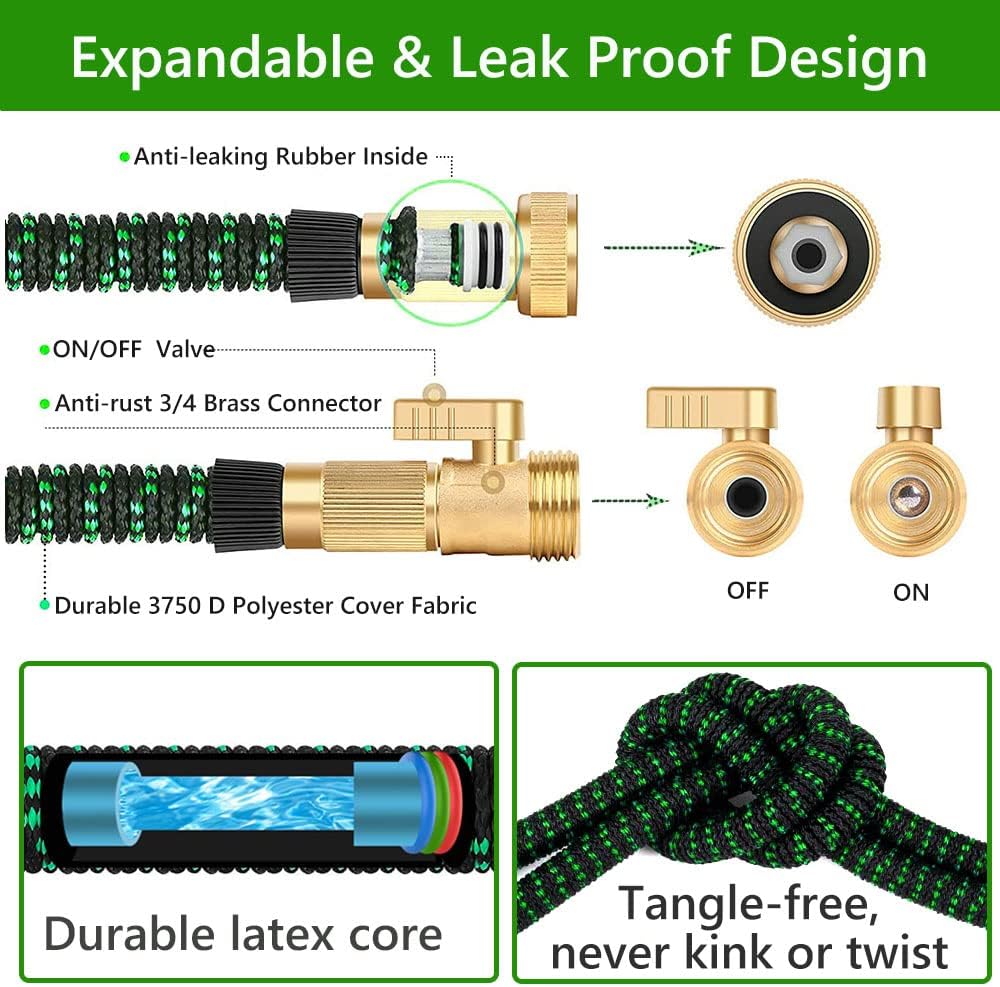 100FT Pack of 2 Expandable Garden Hose with Spray Nozzle Z620534