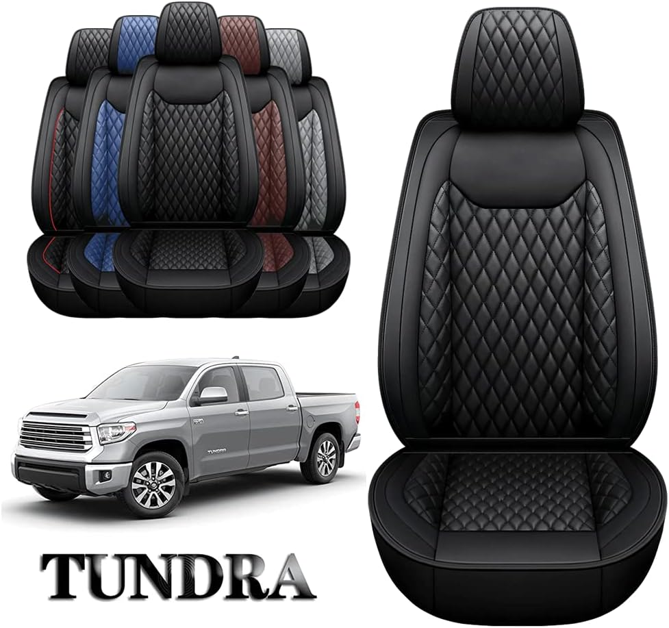Black Waterproof Leather Car Seat Covers Full Set Z3517