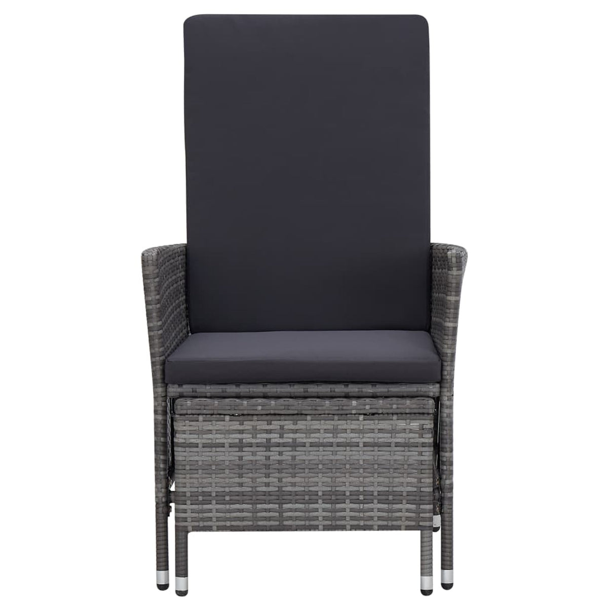 2 Piece Gray Poly Rattan Outdoor Lounge Set with Cushions W862