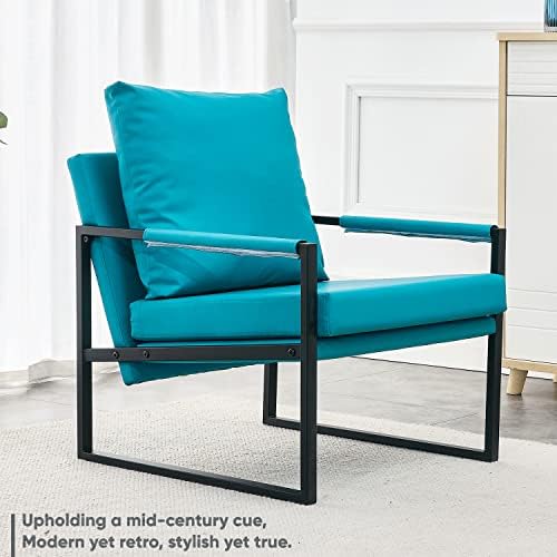 Brown PU Leather Accent Chair with Metal Frame F2273