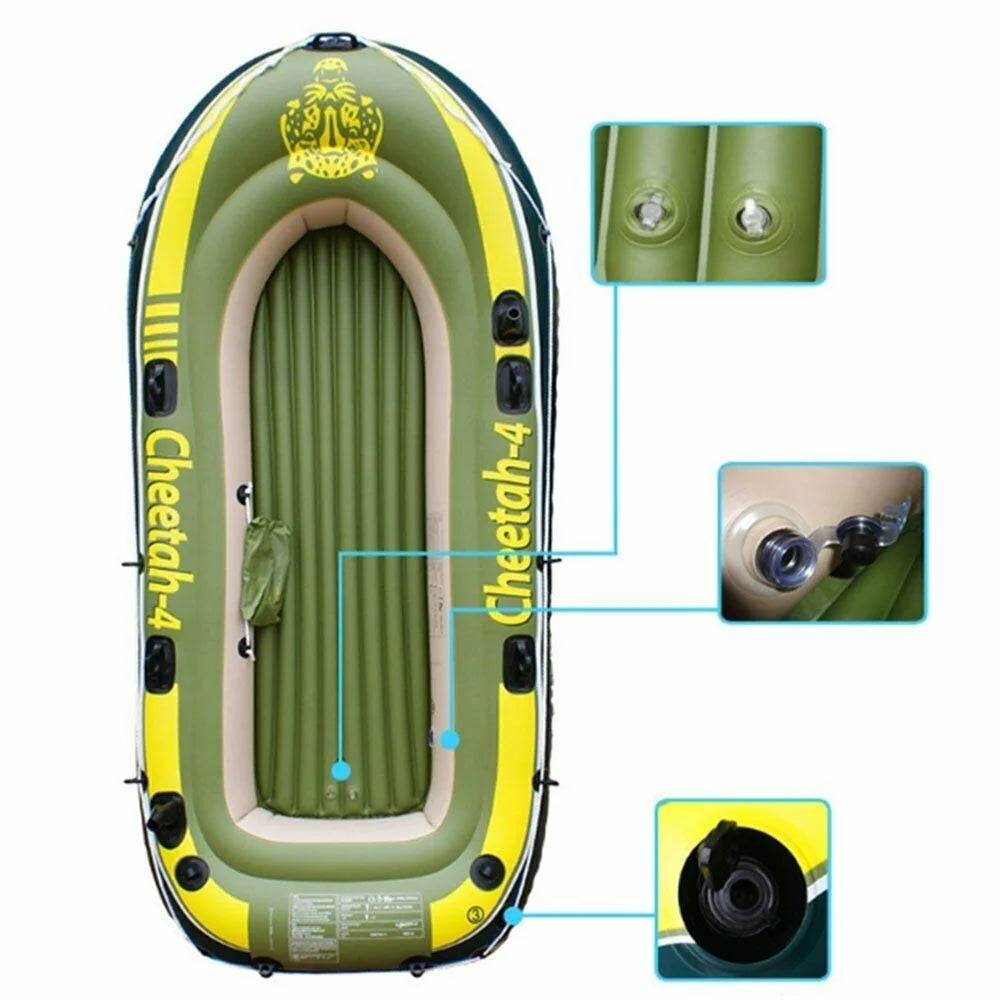4 Person Inflatable Boat Raft Set with Oars & Air Pump X6533