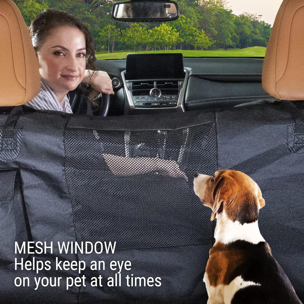 Heavy Duty Dog Hammock Bench Seat Cover with See-Thru Mesh Window, Waterproof, Pack of 2 E197