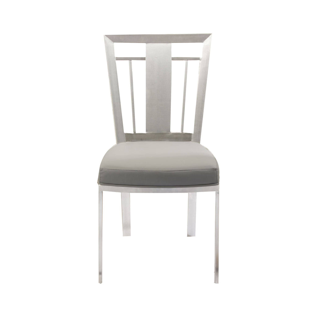 Gray Stainless Steel Dining Chair Set of 2 D86864