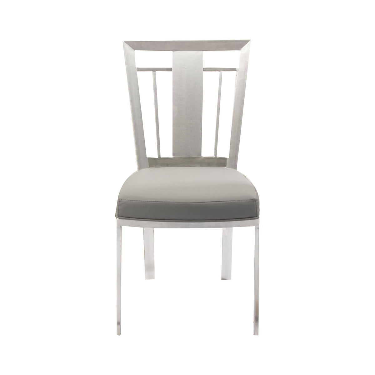 Gray Stainless Steel Dining Chair Set of 2 D86864