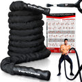 Battle Rope with Anchor Strap Kit and Exercise Poster, 100% Poly Dacron, Pack of 2 X629
