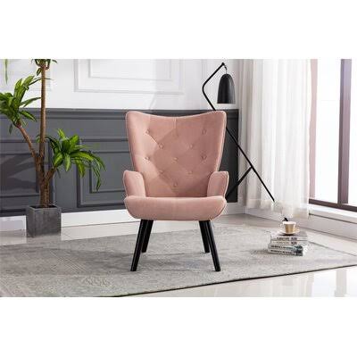 27.5x22 Wide Tufted Velvet Wingback Chair W6493