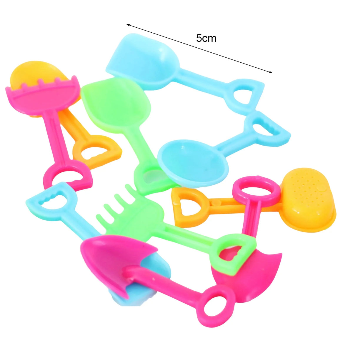 10Pcs 1/12 Miniature Beach Toys Dollhouse Shovel Rake Sand Digging Tool K97254