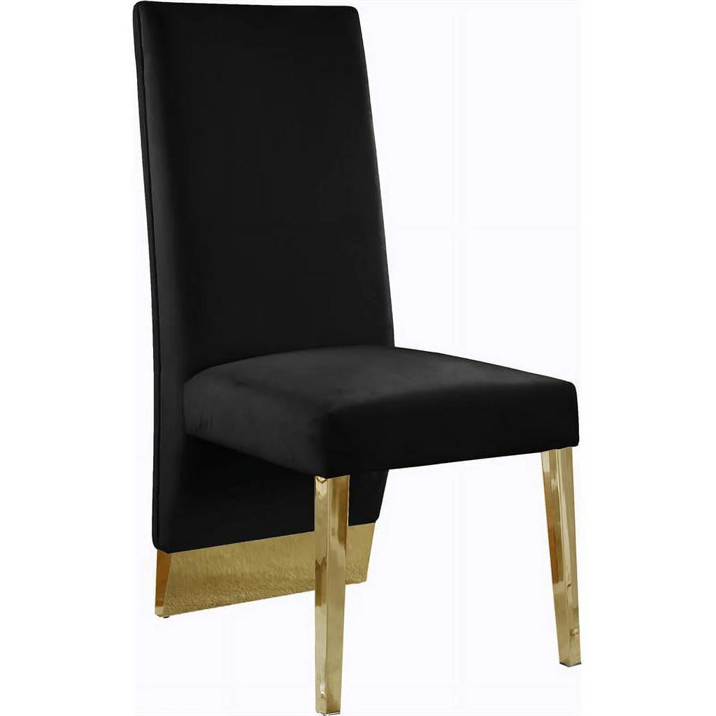 Velvet Dining Chair in Black (Set of 2) E759875