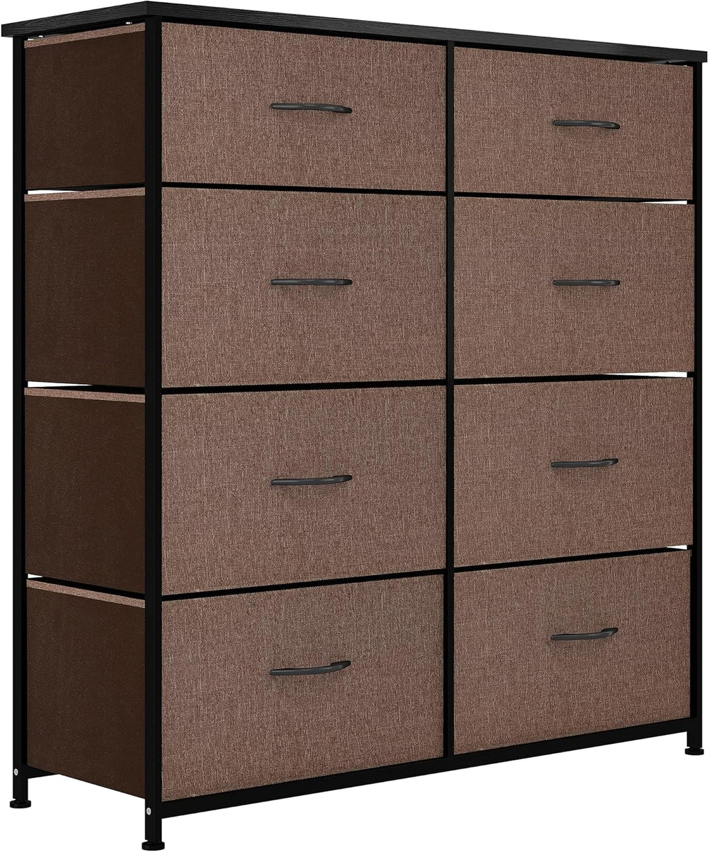 Gray 8 Drawer Fabric Dresser with Steel Frame O701849