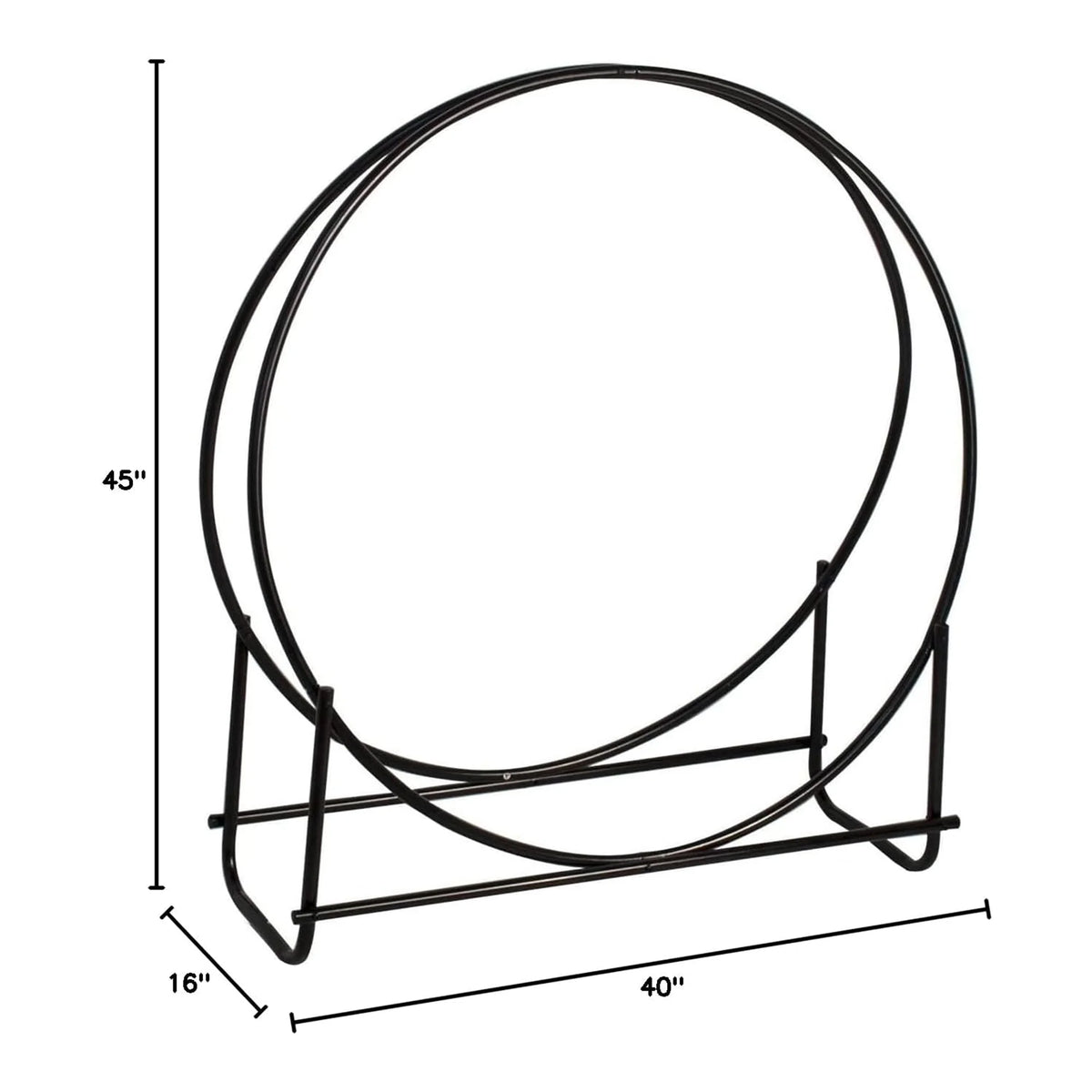 Black Tubular Steel Log Rack I52553