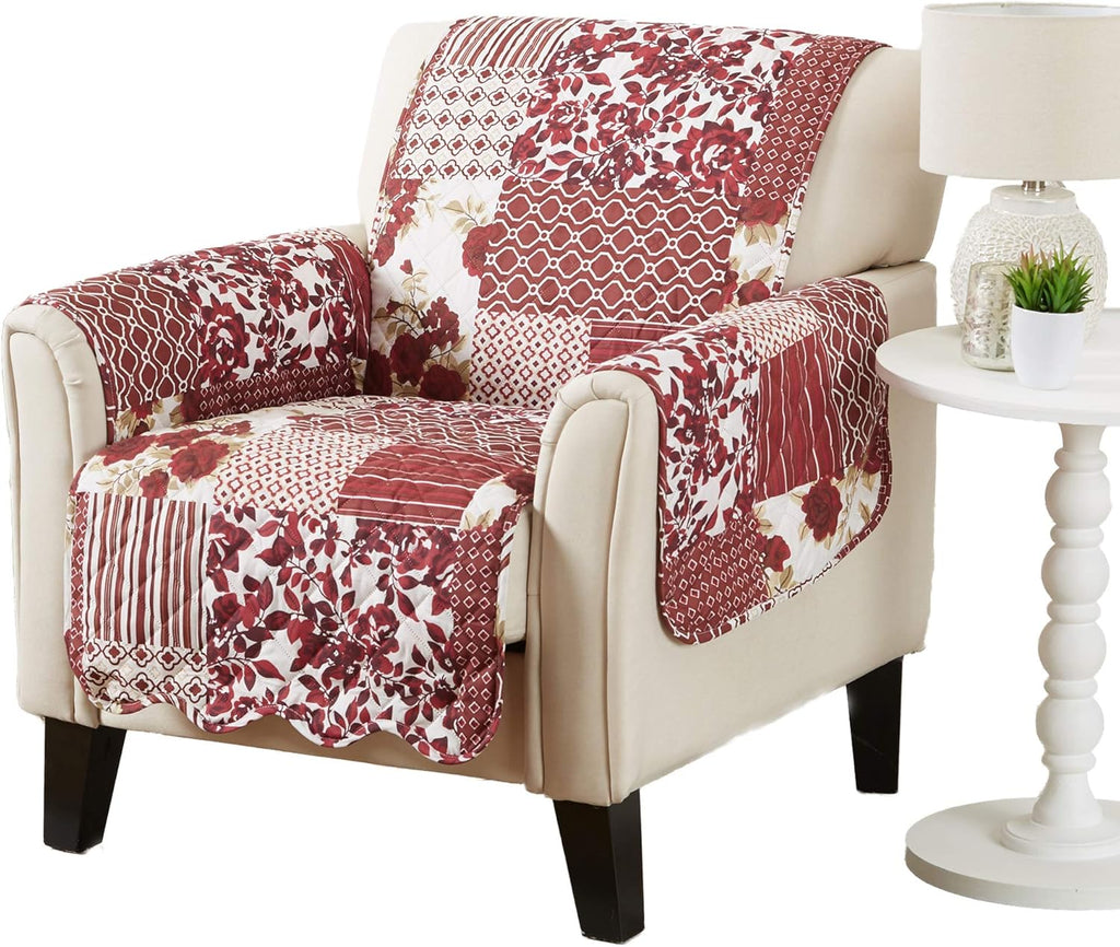 Navy Scalloped Printed Chair Cover G71670