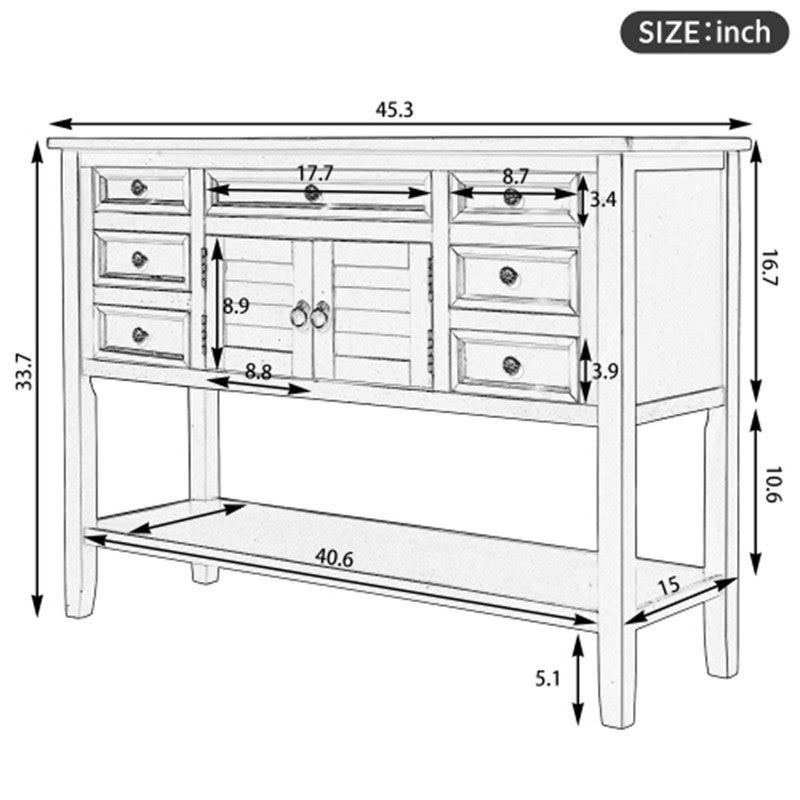 Modern Console Table with 7 Drawers and 1 Cabinet R101790
