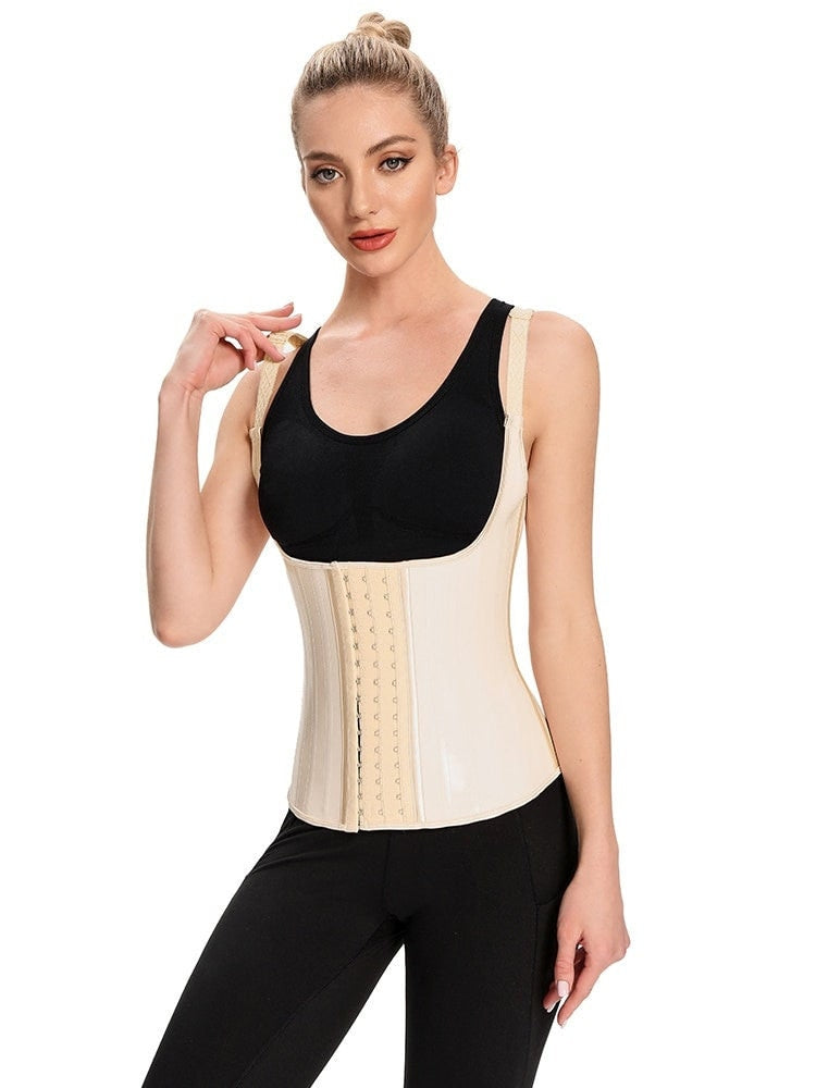 Adjustable Waist Trainer Steel Boned Corset Latex Body Shaper X629594
