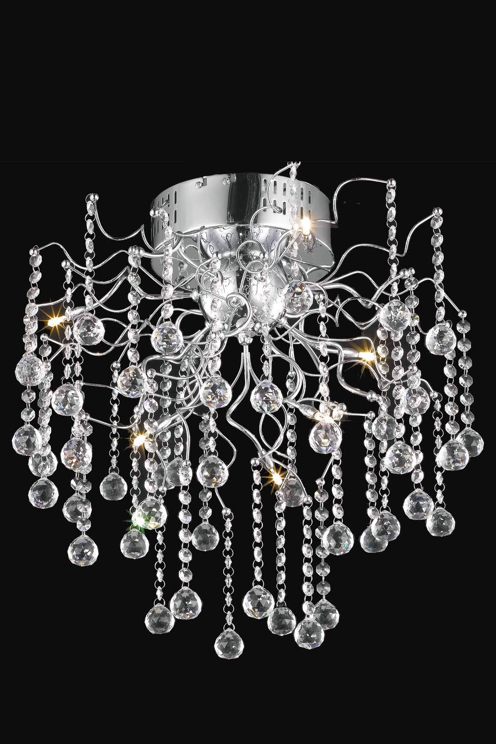 6 Light Chrome Flush Mount T903540