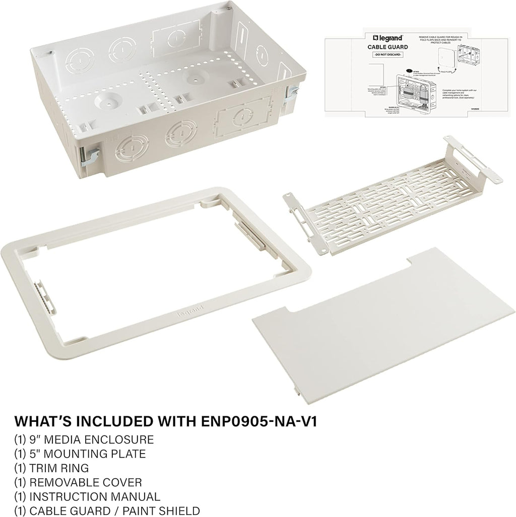 White 9 Inches In-Wall Enclosure with Mounting Plate B4868