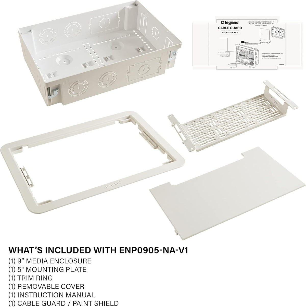 White 9 Inches In-Wall Enclosure with Mounting Plate B4868