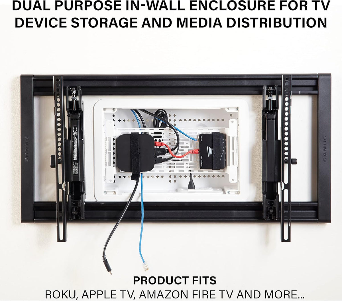 White 9 Inches In-Wall Enclosure with Mounting Plate B4868