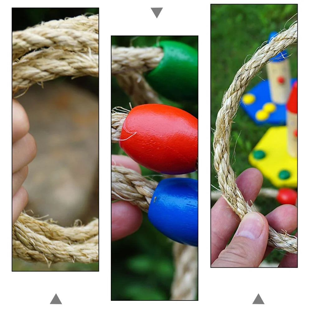 10 PCS Wooden Ring Toss Game Toy P440719