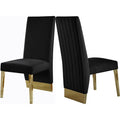 Velvet Dining Chair in Black (Set of 2) E759875