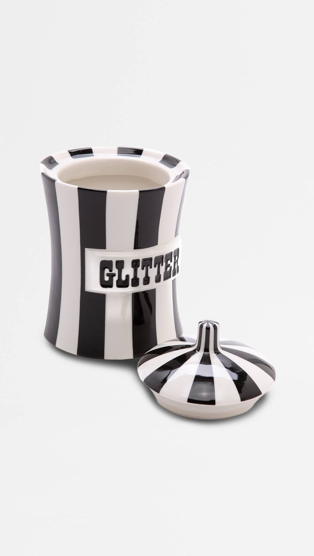 Black/White Glitter Canister Z32206