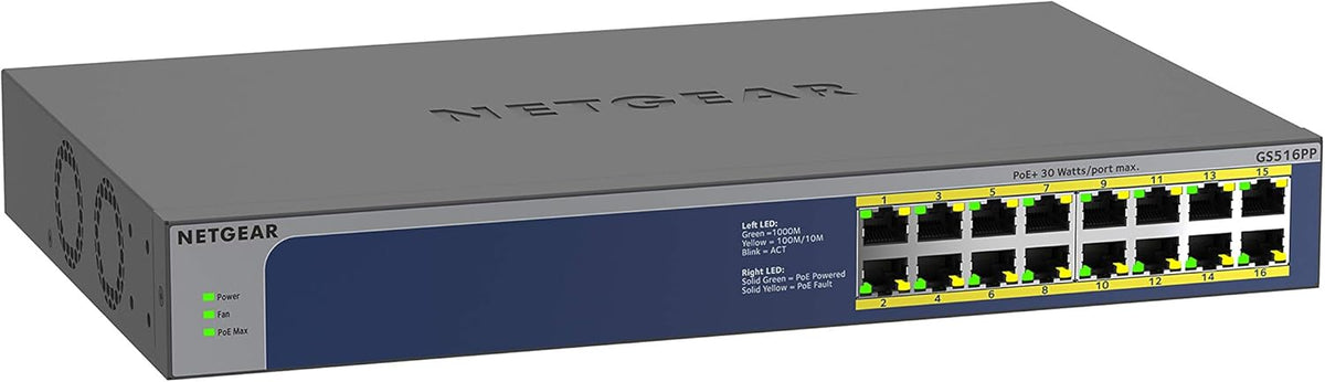 8-Port Gigabit Ethernet Unmanaged PoE Switch with 8 x PoE+ @ 123W J61592