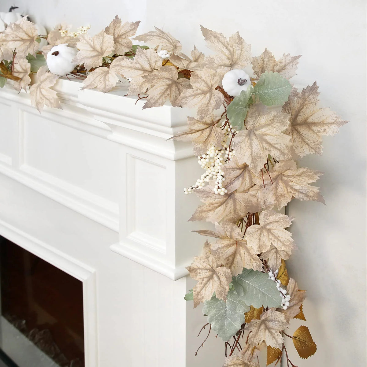 6 Ft Autumn Maple Leaf Pumpkin Berry Garland H8020