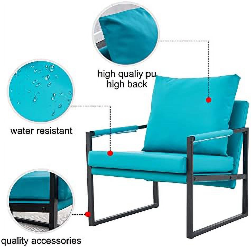 Brown PU Leather Accent Chair with Metal Frame F2273