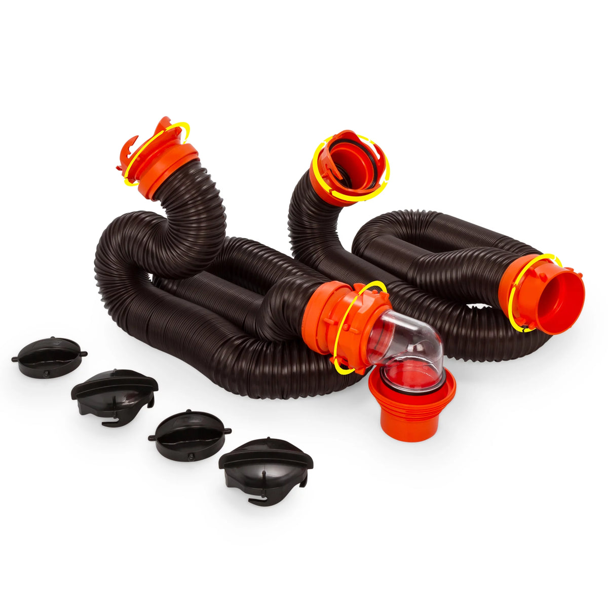 20-Foot Polyolefin Black and Orange RV Sewer Hose Kit C7229