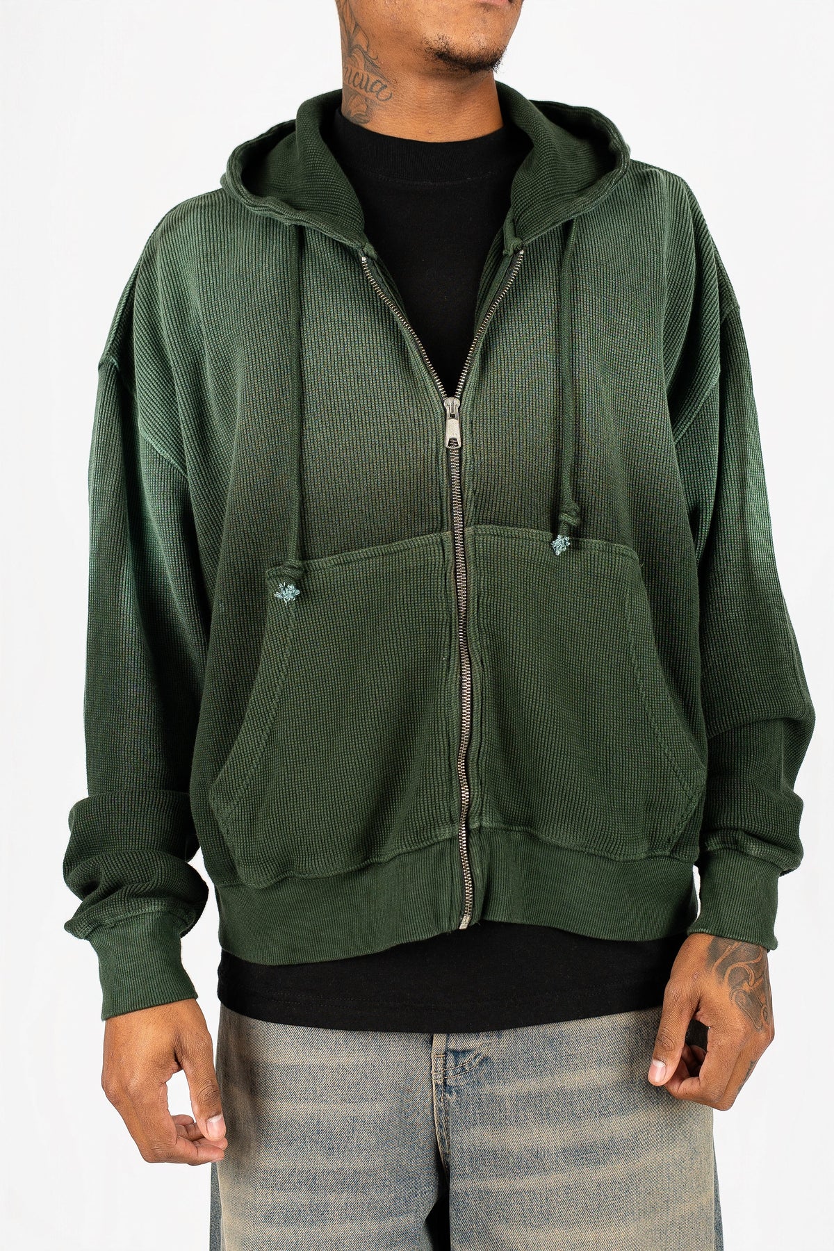 Sun-Dried Waffle Knit Baby Zip Up