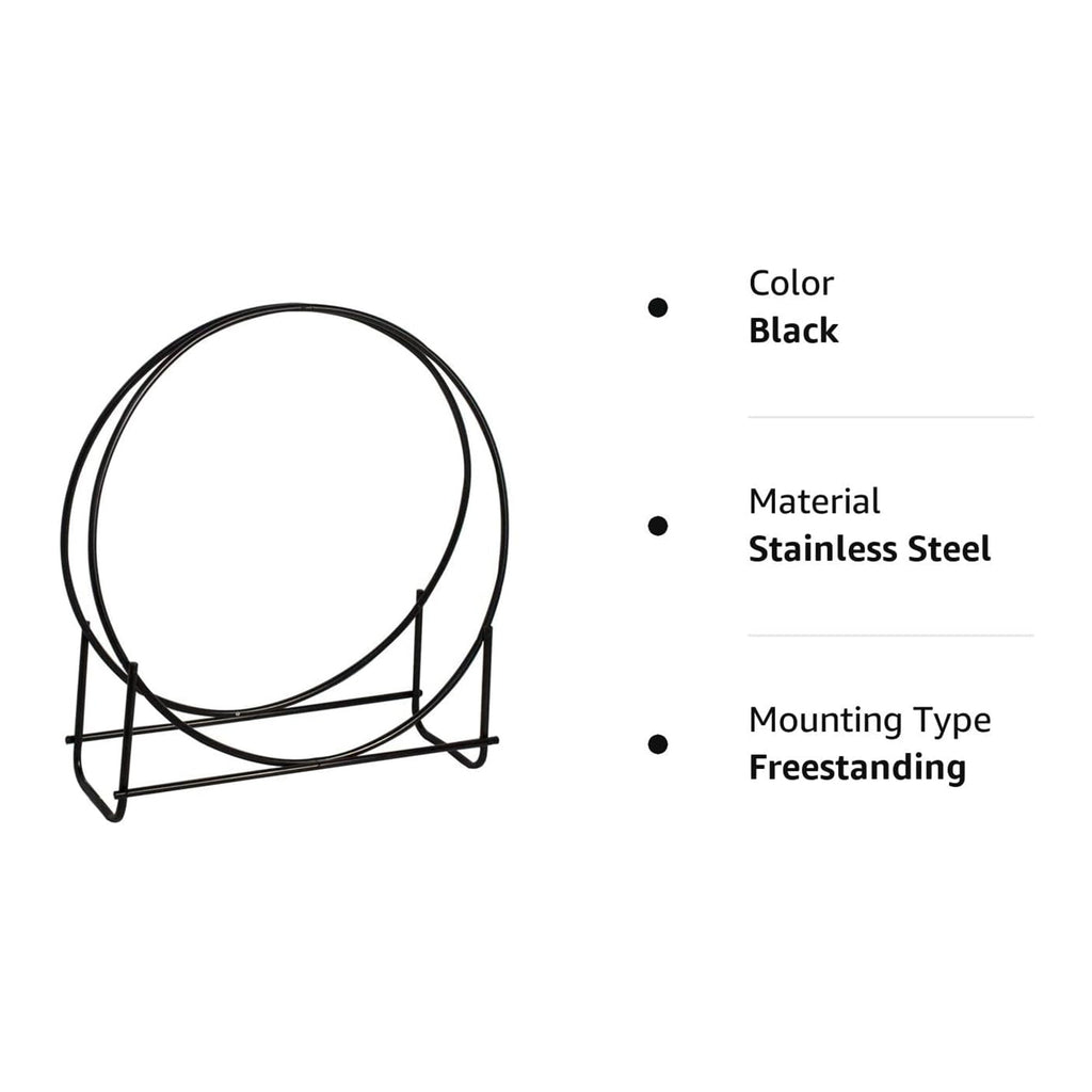 Black Tubular Steel Log Rack I52553
