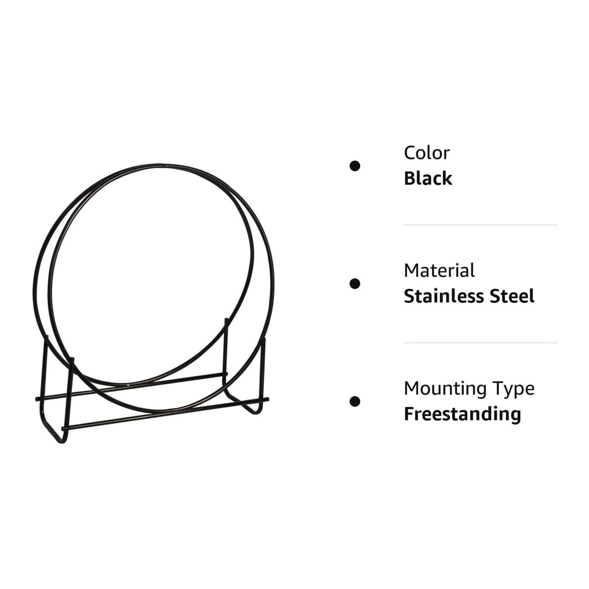 Black Tubular Steel Log Rack I52553