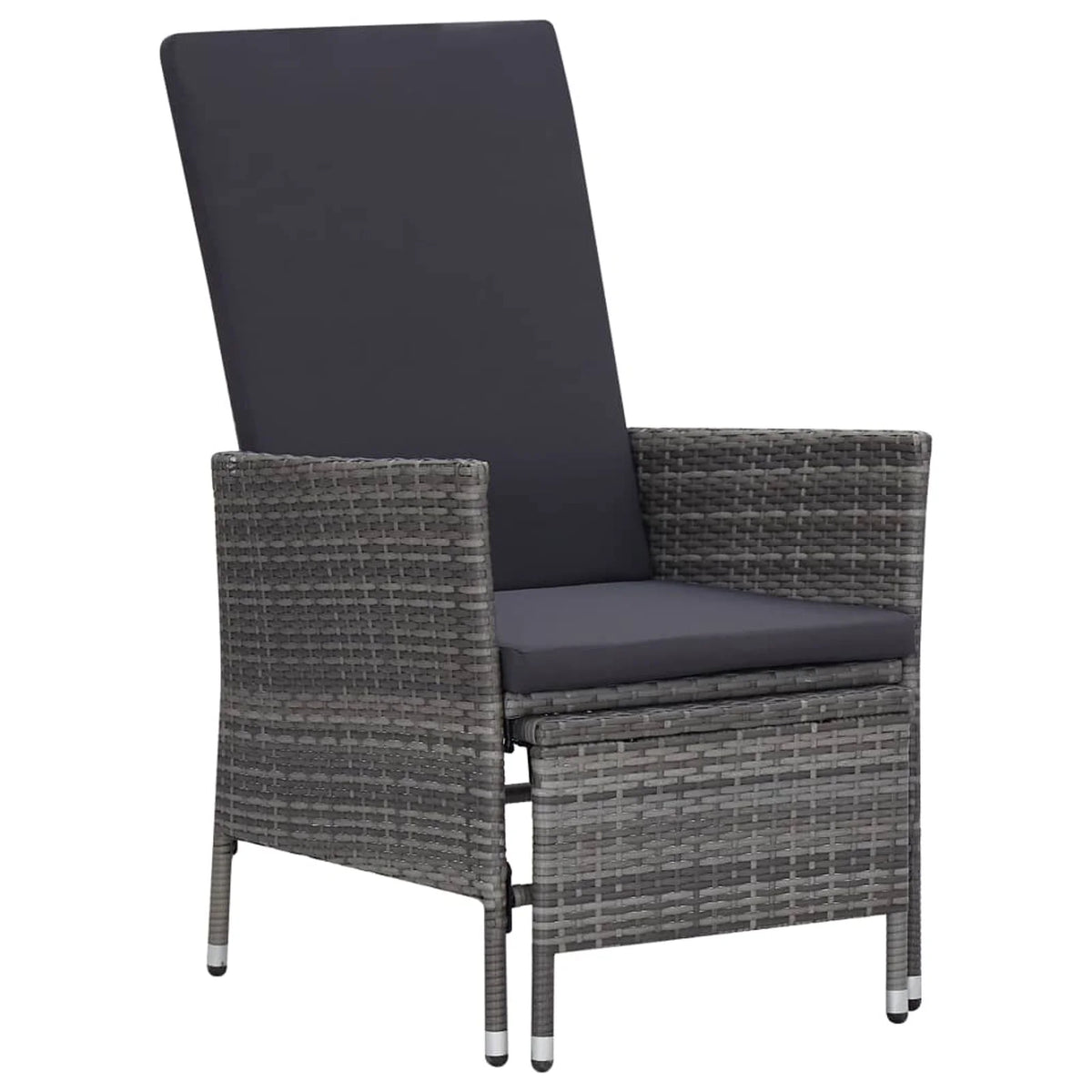 2 Piece Gray Poly Rattan Outdoor Lounge Set with Cushions W862