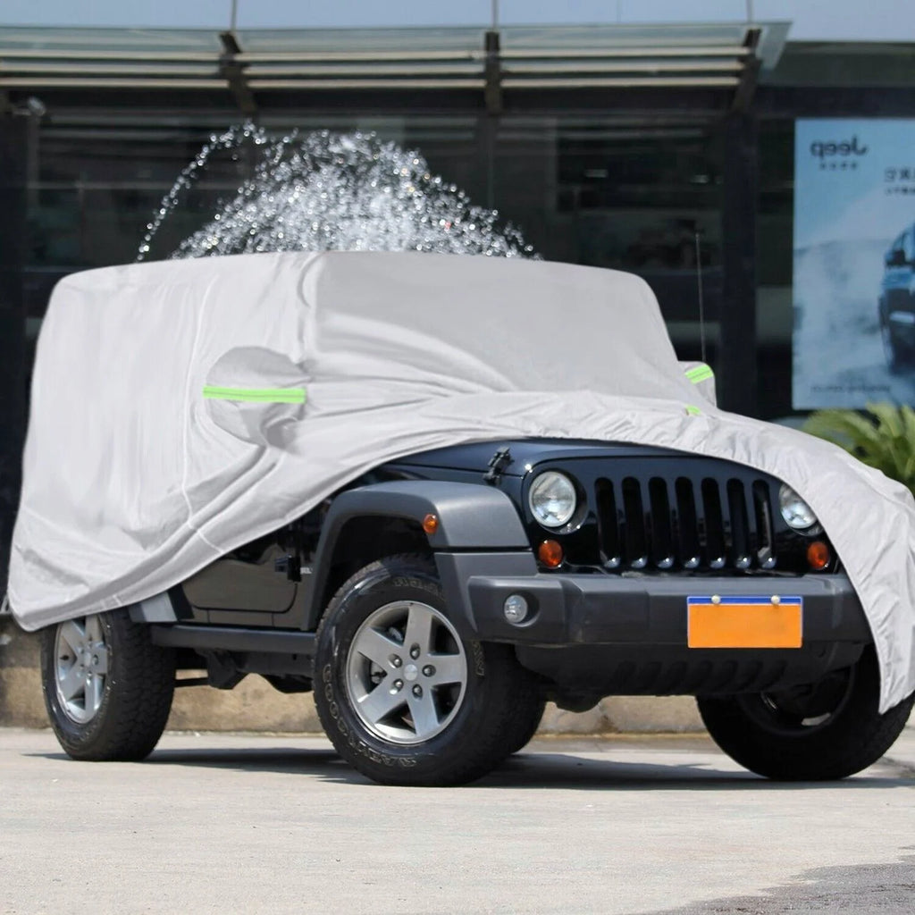 Silver Waterproof Full Car Cover for Jeep Wrangler 2 Door S400