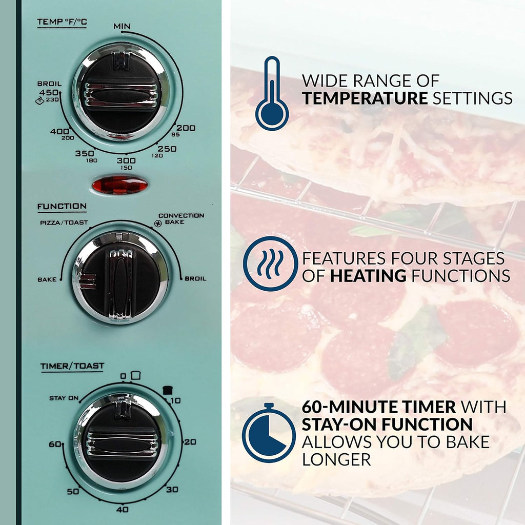 0.7-Cu. Ft. Retro Convection Toaster Oven, Aqua W453