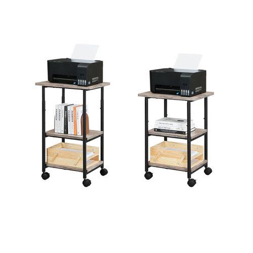 3-Tier Printer Stand with Wheels and Adjustable Table Top L248