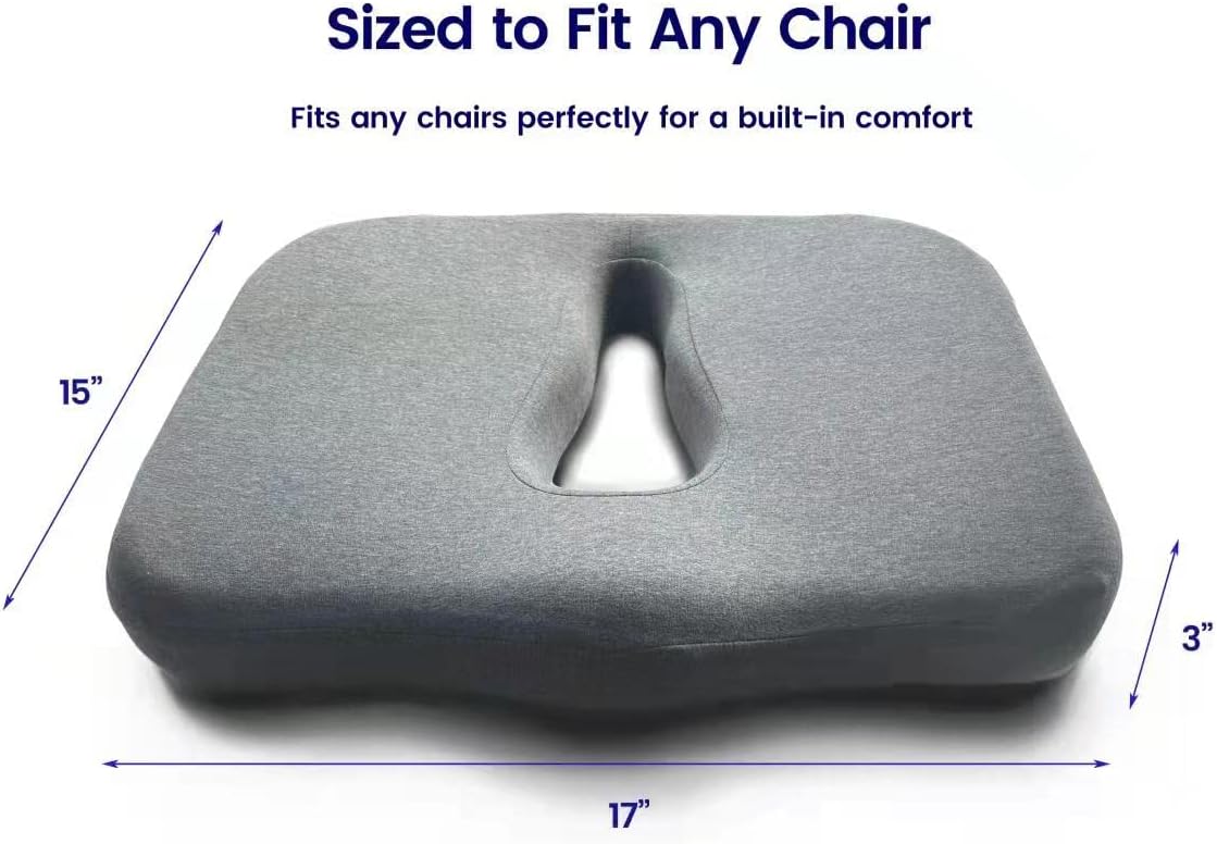 Medium Grey Extra-Dense Memory Foam Seat Cushion Q257359