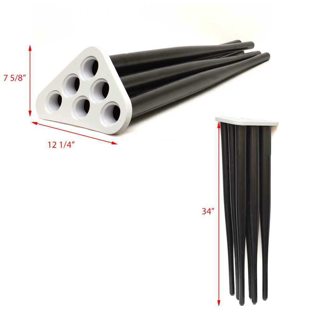 6-Tube 34 Inch Black Boat Rod Organizer K228