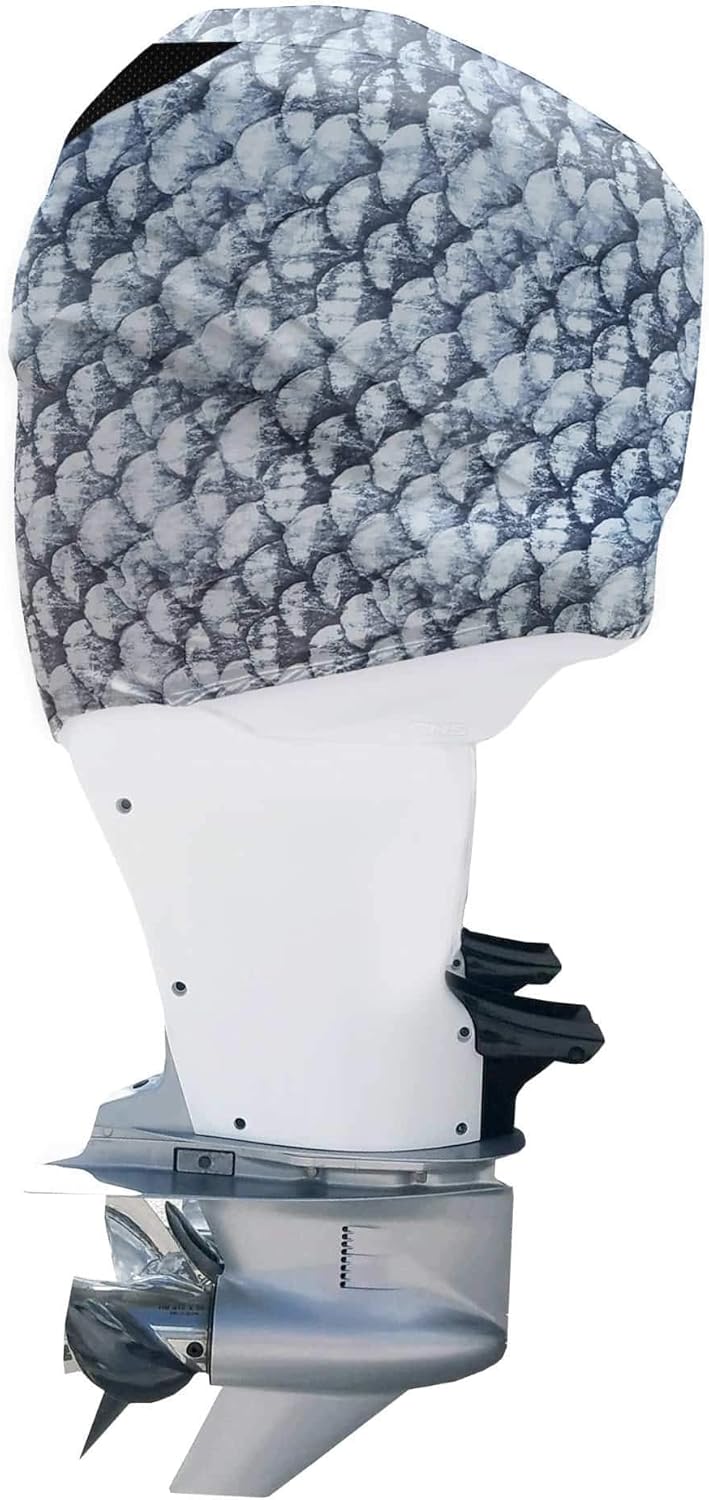Grey Fish Scales Outboard Motor Cover for Yamaha V6 4.2 F225-300HP [2009-2021] (Side Vents) N77879