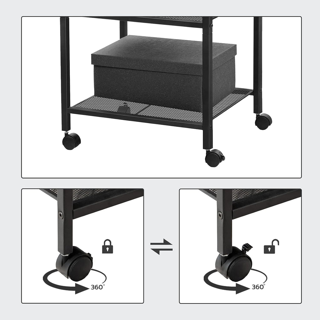 3-Tier Printer Cart with Storage Shelf and Wheels G1310