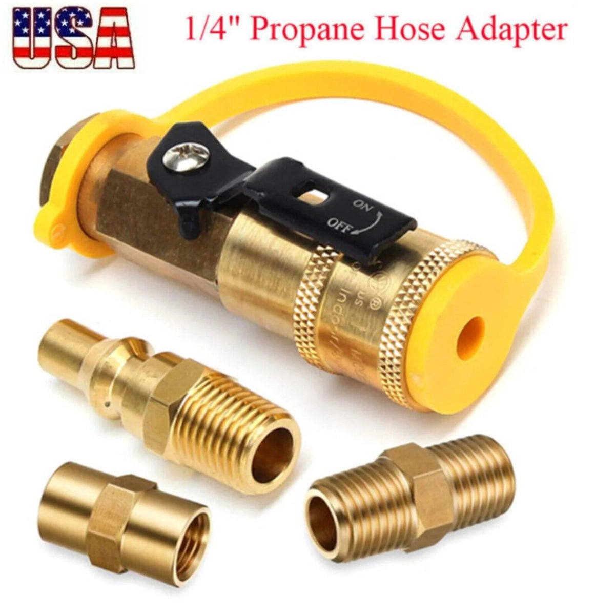 1/4" RV Propane Quick Connect Adapter Brass 5-Piece Set S598