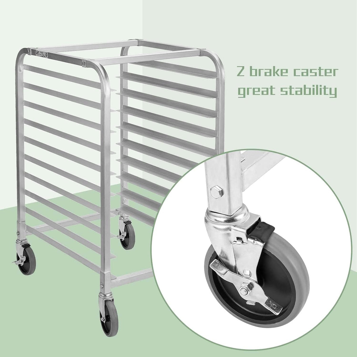 10 Tier Aluminum Bun Pan Rack with Wheels P486397