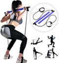 Blue Portable Pilates Bar with Resistance Bands Loop Set O993