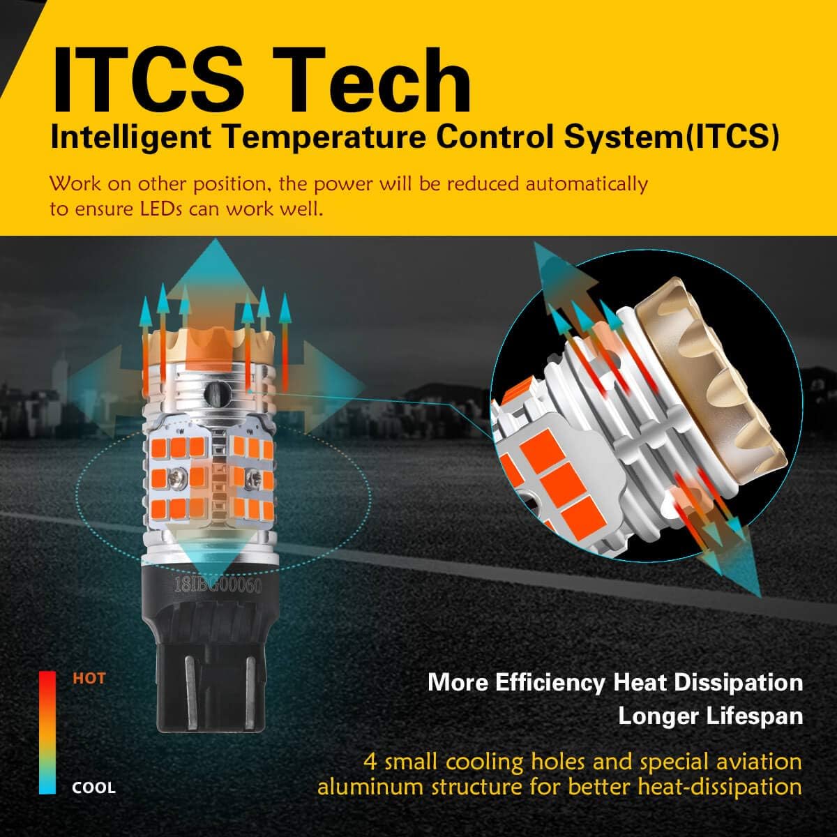 Amber LED Turn Signal Light Bulb (Pack of 2) R253