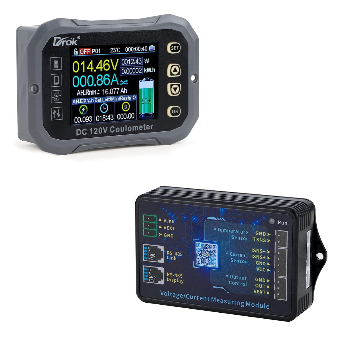 0-120V 100A DC Voltmeter Coulometer Battery Monitor, Pack of 2 U380