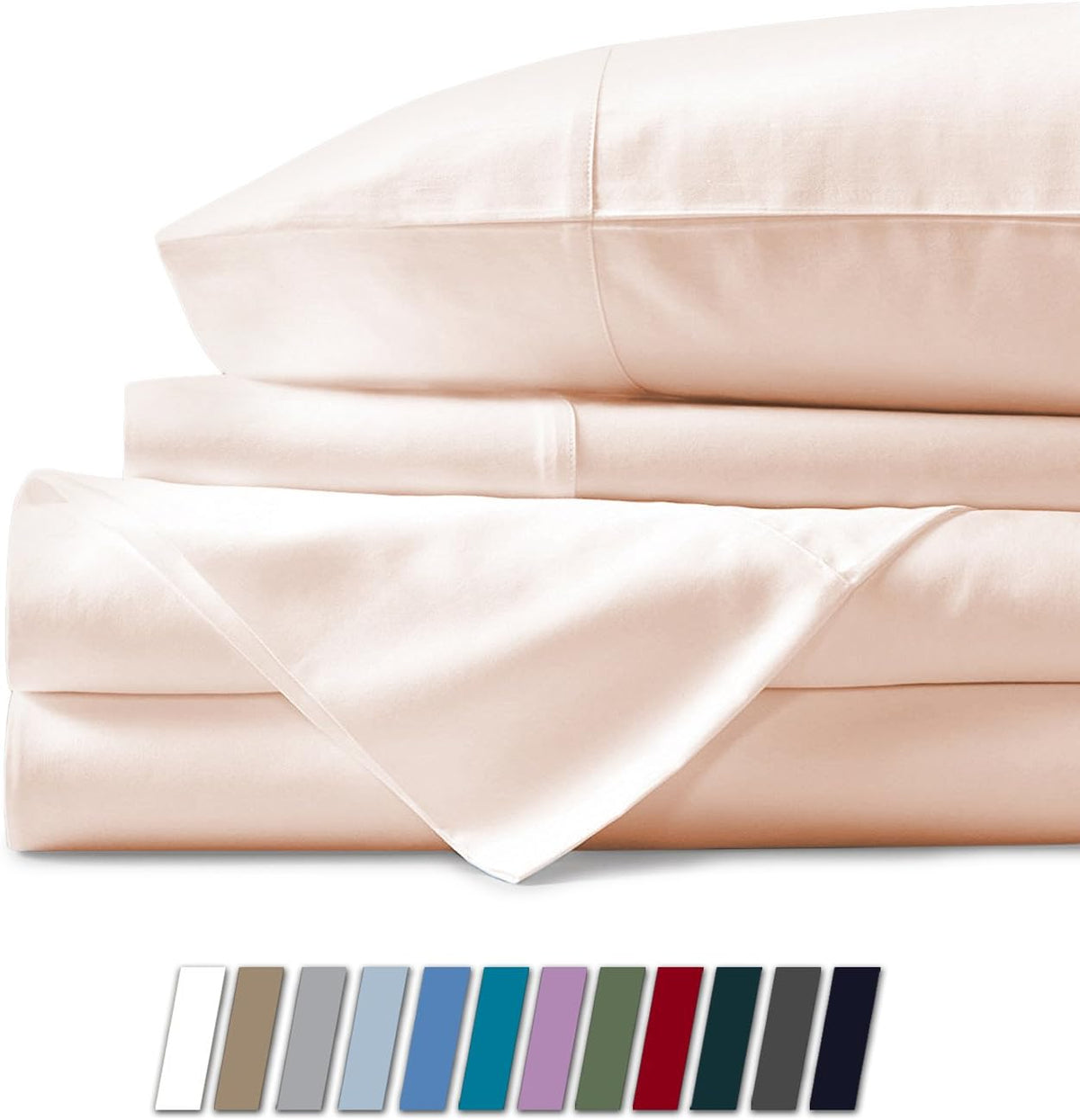 100% Egyptian Cotton California King Sheet Set, Stone Grey, Deep Pocket D845